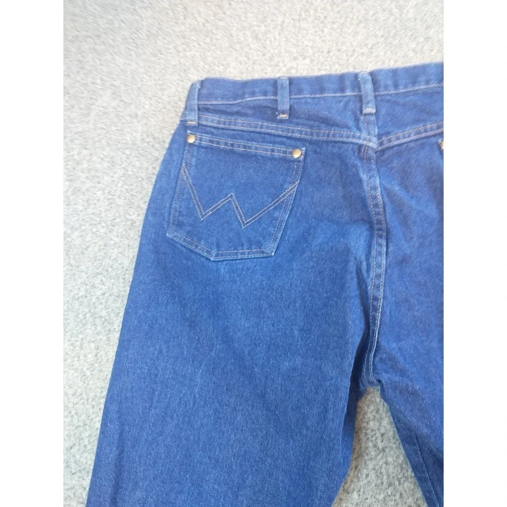 Wrangler Cowboy Cut Mens Jeans Indigo Blue Straight Leg Denim Pants 34x31